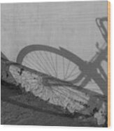 Long Shadow Of Bicycle Wood Print