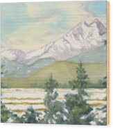 Long's Peak From Longmont Wood Print