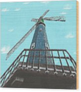 Looking Up At A Windmill Wood Print