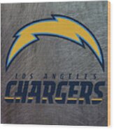 Los Angeles Chargers On An Abraded Steel Texture Wood Print