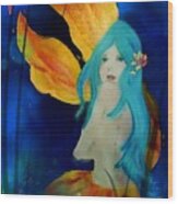 Lotus Mermaid Wood Print