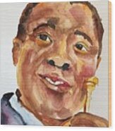 Louis Armstrong Wood Print