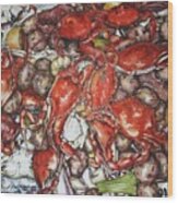 Louisiana Crab Boil Wood Print