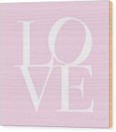 Love In Pink Wood Print