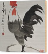 Lucky Rooster Wood Print