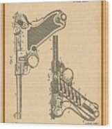 Luger Pistol Patent Drawing Wood Print