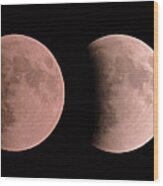 Lunar Eclipse 9-27-15 Stages Wood Print