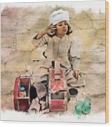 Luxor Shoeshine Girl Wood Print