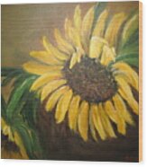 Lynne's Sunflowers Wood Print