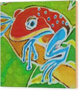 Ma Froggy Just Hangin Wood Print