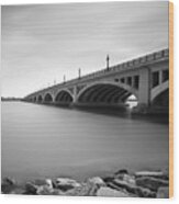 Macarthur Bridge To Belle Isle Detroit Michigan Wood Print