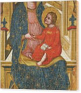 Madonna And Child Enthroned Wood Print