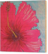 Magenta Hibiscus Wood Print