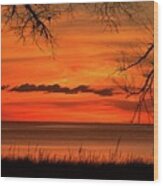 Magical Orange Sunset Sky Wood Print