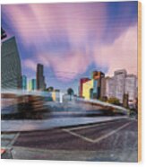 Main And Bell St Downtown Houston Texas Wood Print