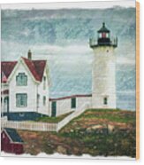 Maine Lighthouse Wood Print