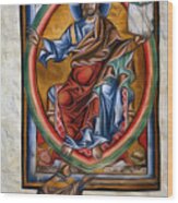 Majestas Domini From Bl Arundel 156 Interprted Wood Print