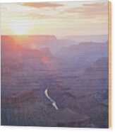 Majestic Sunset Over Grand Canyon, Arizona, Usa Wood Print
