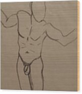 Male Nude Drawing 2 Wood Print