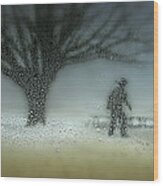 Man In Nature - Winter Wood Print