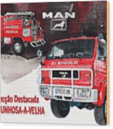 Man-vw 4x4 Fire Engine Wood Print