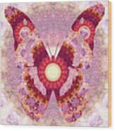 Mandala Butterfly 1 - Art By Sharon Cummings Wood Print