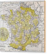 Map: France Wood Print