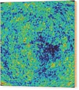 Map Microwave Background Wood Print