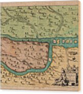 Map Of Iraq 1680 Wood Print