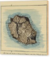 Map Of Reunion Island 1802 Wood Print
