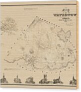 Map Of Watertown 1850 Wood Print