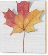 Maple Leaf Wood Print