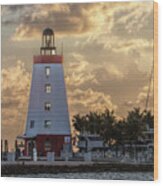 Marathon Light House Wood Print