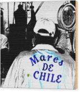 Mares De Chile ... Blue Wood Print