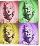 Marilyn Monroe 20160104 Four Squares Wood Print