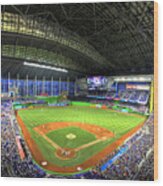 Marlins Park Wood Print