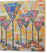 Martini Hour Wood Print