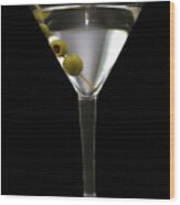 Martini In Formal Dress Wood Print