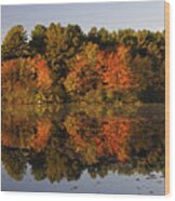 Massachusetts Autumn Solitude Wood Print