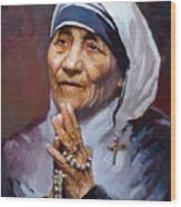 Mother Teresa Wood Print