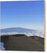Mauna Loa In The Distance Wood Print