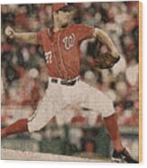 Max Scherzer Washington Nationals Painting Wood Print