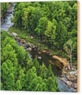 Meadow River Aerial Wood Print