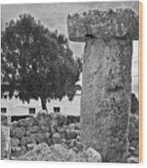 Megalithic Building Taula In Binisafua Menorca Bronze Age Wood Print
