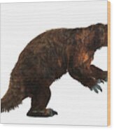 Megatherium Sloth Side Profile Wood Print