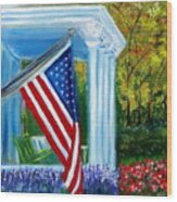 Memorial Day Usa Flag Wood Print