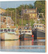 Menemsha Fishing Boats Xv Wood Print