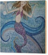 Mermaid Bubble Wood Print