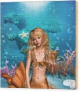 Mermaid Cassie Lost Realm Wood Print