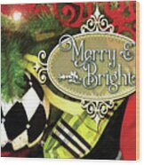 Merry And Bright Wood Print